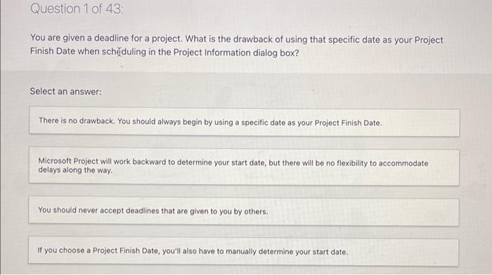 pls and thank you Question 1 of 43 You are given