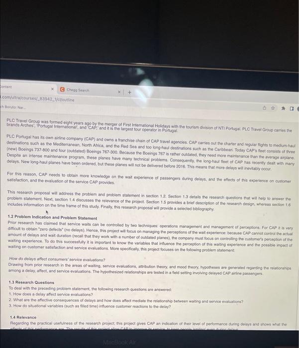 This assignment is for a research methods case