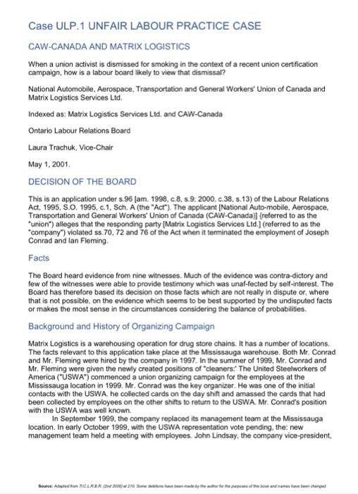 Please only answer question one, Thanks Case