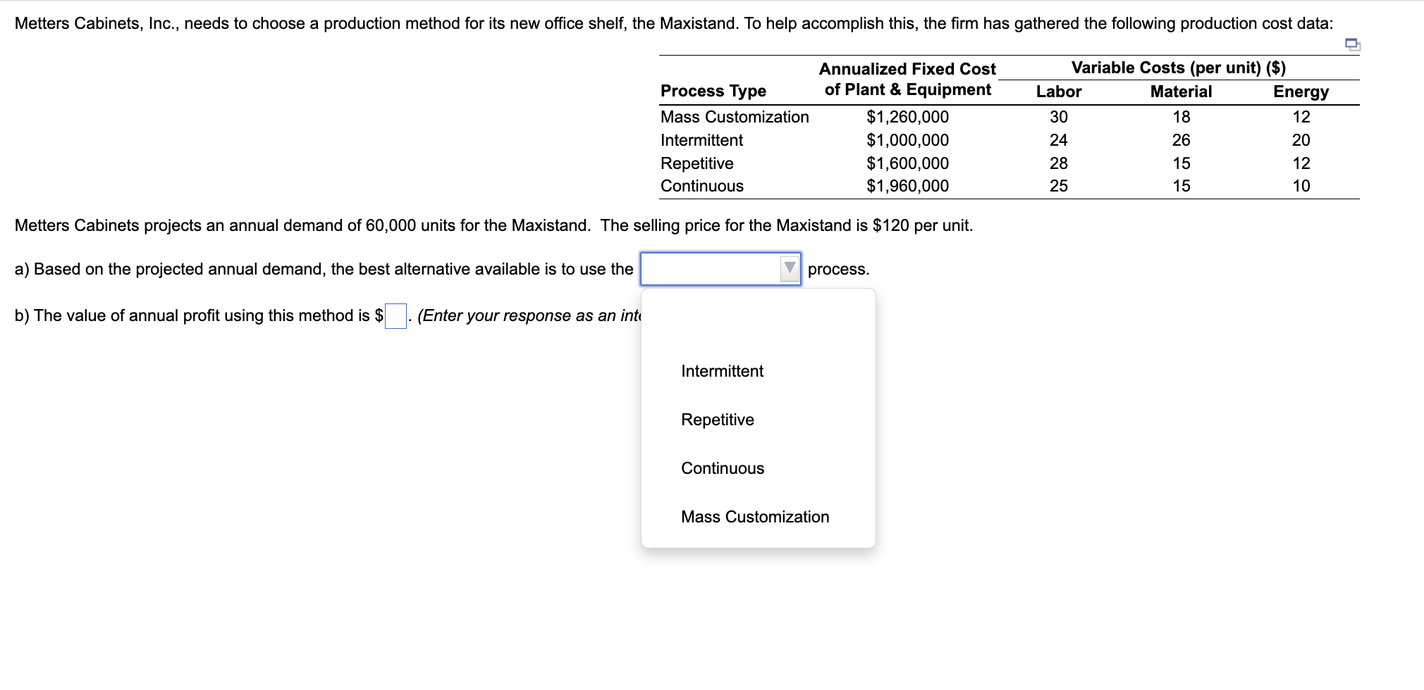 Borges Machine Shop, Inc., has a 1-year contract