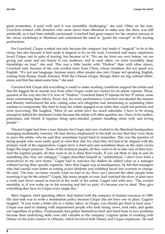 6. Would Cirque benefit more from utilizing