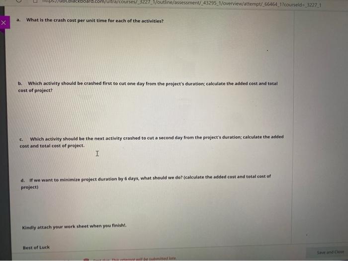 Activity A B Normal Time 14 days 10 days 6 days 8