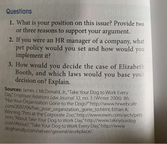 Questions 1. What is your position on this issue?