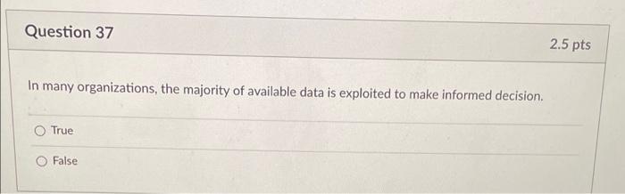Question 26 In database systems, an entity is