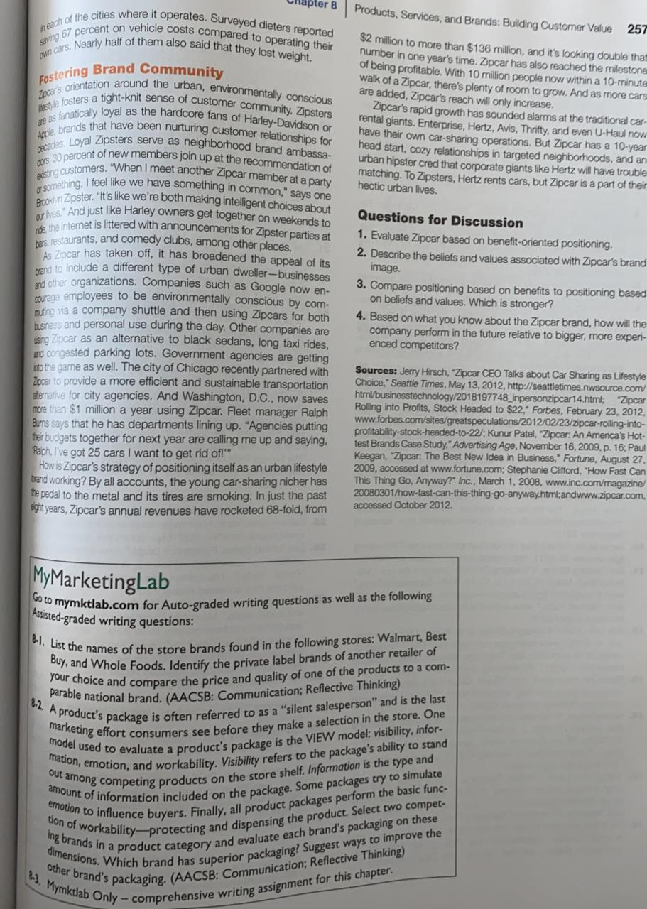 Questions for Discussion 1. Evaluate Zipcar based