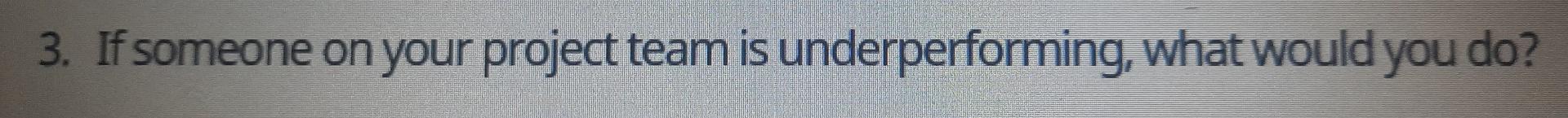 3. If someone on your project team is