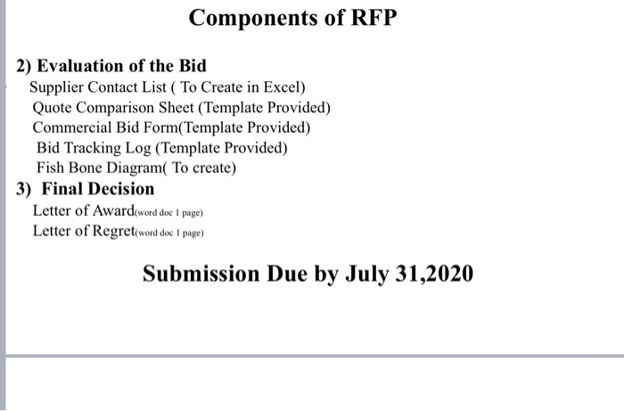 Request for Proposal(RFP) (Assignment 4) Request