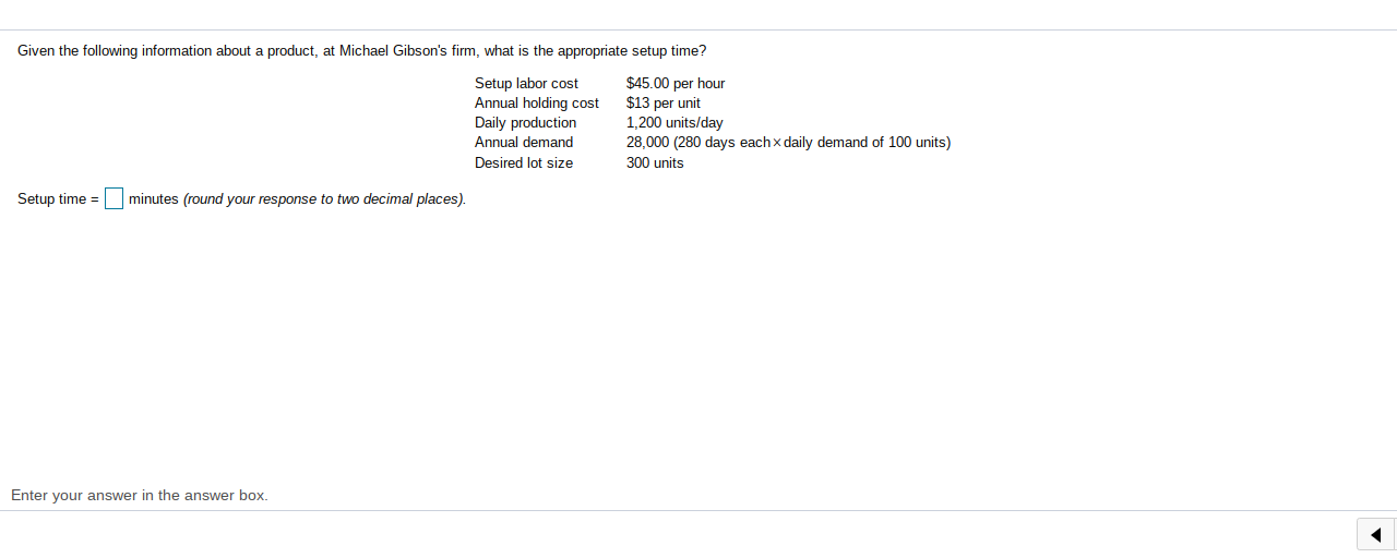 Given the following information about a product,