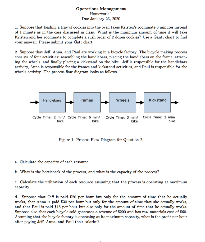 Operations Management Homework 1 Due January 23,