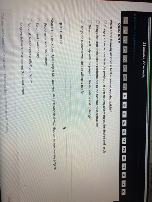 21 minutes, 27 seconds. A Question completion