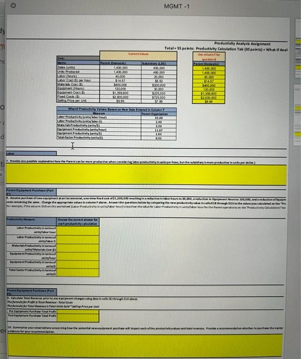 it's management class. i need help to solve all