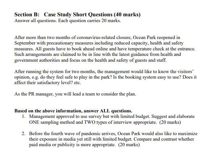 Please answer Q2 and full details Section B: Case
