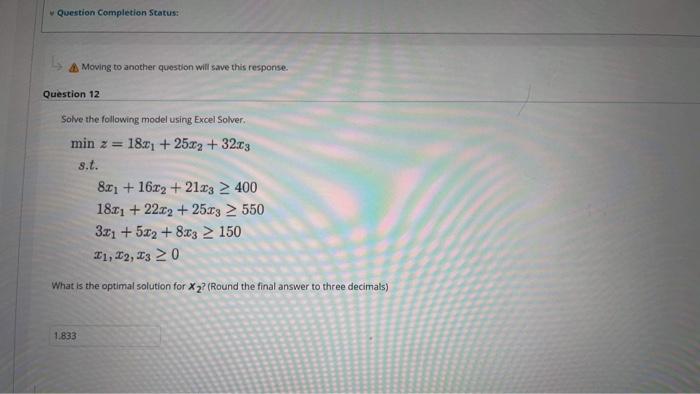 Question Completion Status: 4 Moving to another