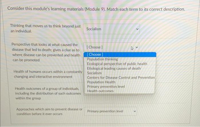 Consider this module's learning materials (Module