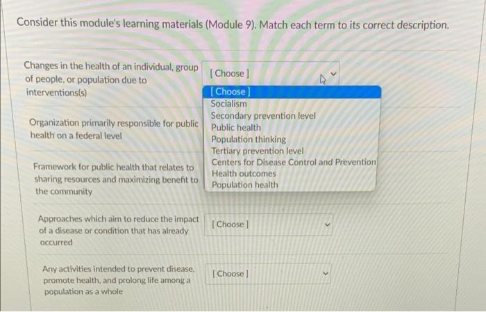 Consider this module's learning materials (Module