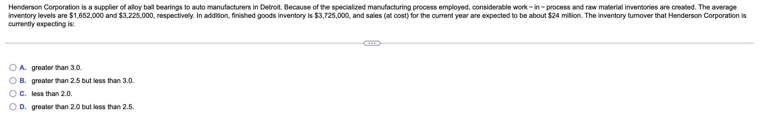 Henderson Corporation is a supplier of alloy ball
