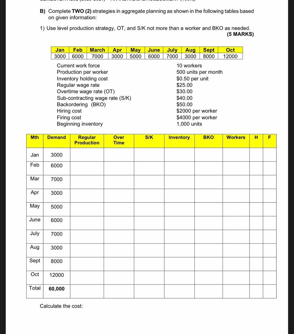 B) Complete TWO (2) strategies in aggregate