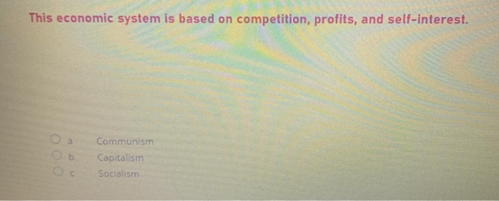 This economic system is based on competition,