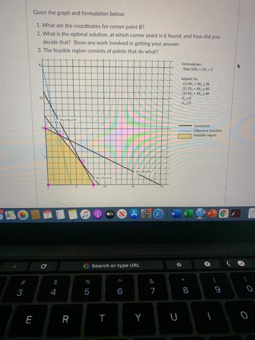 Given the graph and formulation below: 1. What