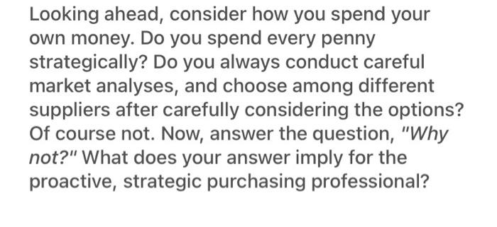 Subject: Purchasing and Supply chain management.