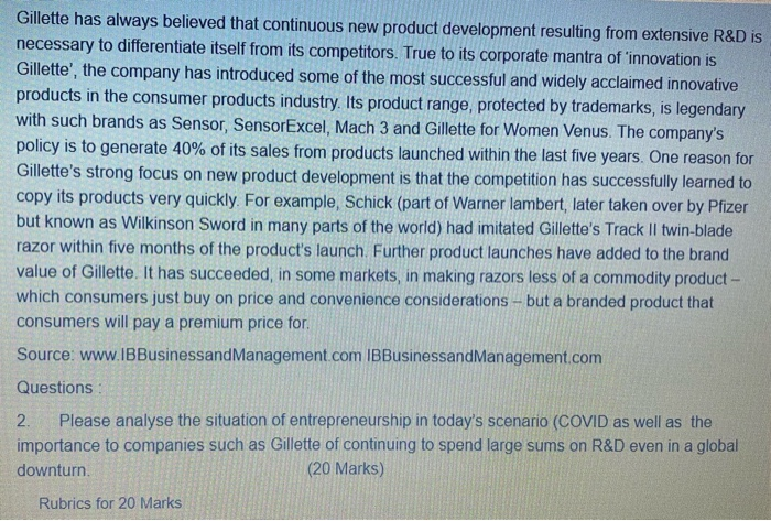 Gillette has always believed that continuous new