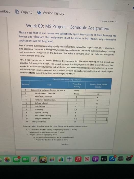 wwnload Copy to Version history RE Week 09: MS