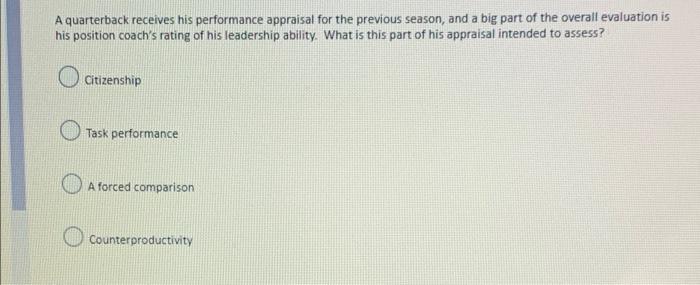 help! A quarterback receives his performance