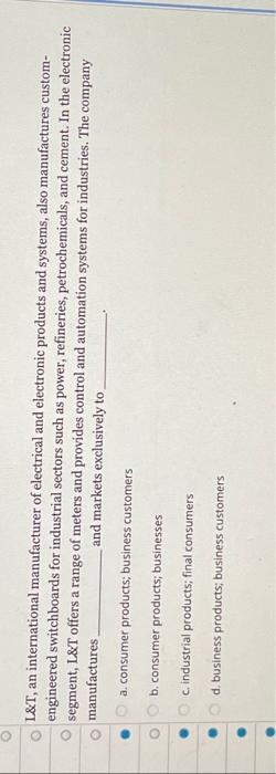 O O manufactures L&T, an international