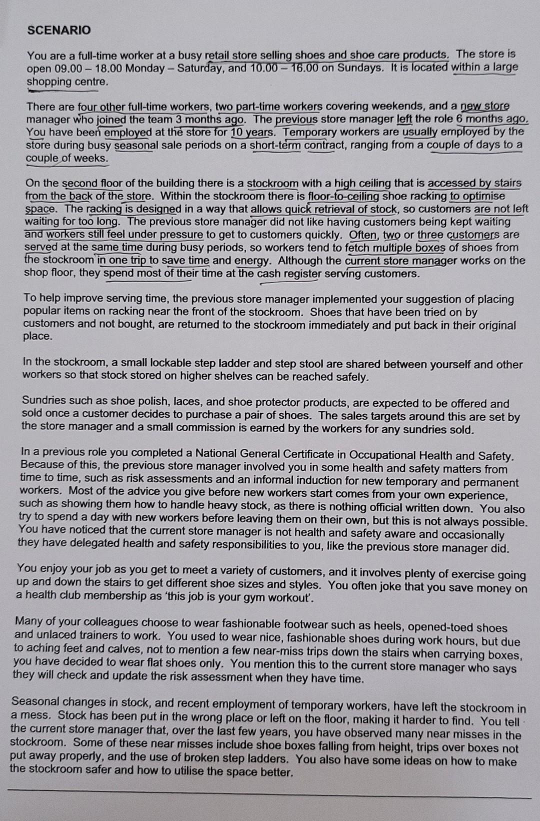 SCENARIO You are a full-time worker at a busy