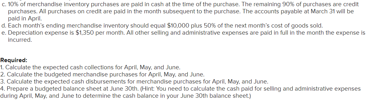 Deacon Company is a merchandising company that is