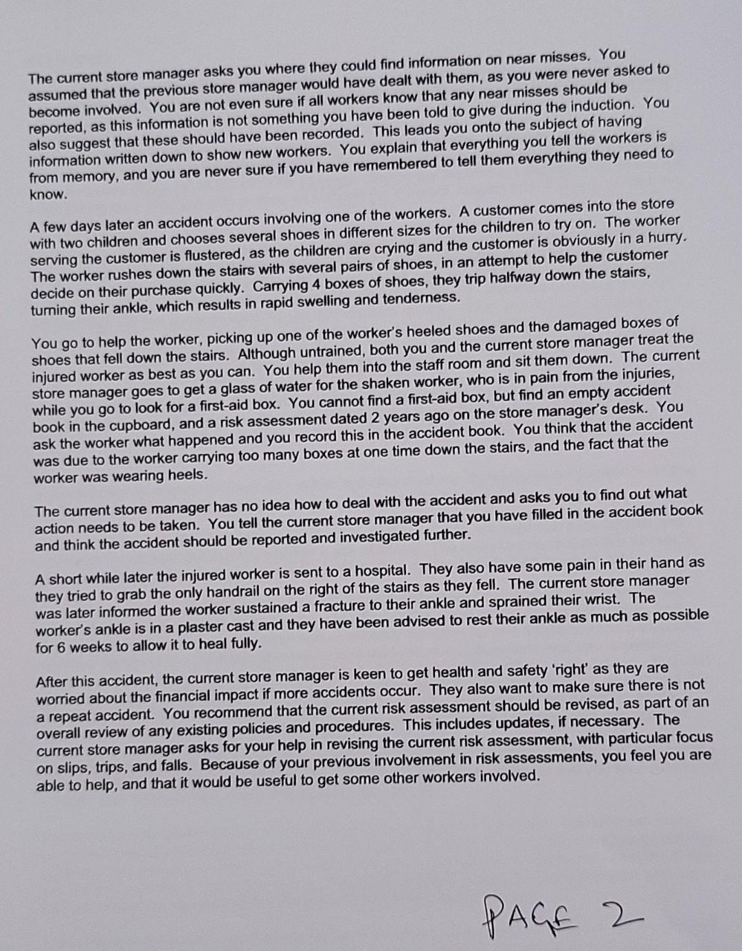 SCENARIO You are a full-time worker at a busy