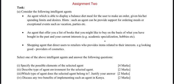 Assignment Two Task: (a) Consider the following