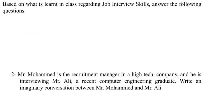 Based on what is learnt in class regarding Job