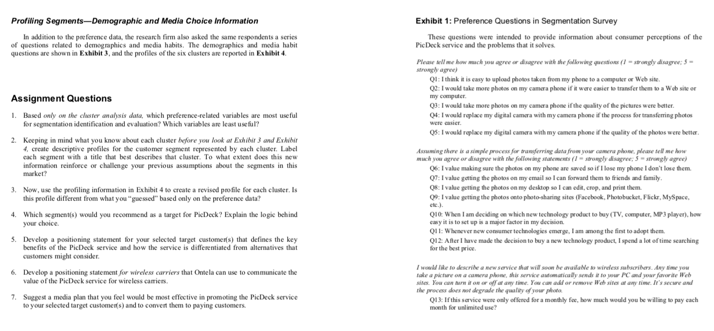 BASED ON CASE STUDY ONTELA PICDECK B 1. What are