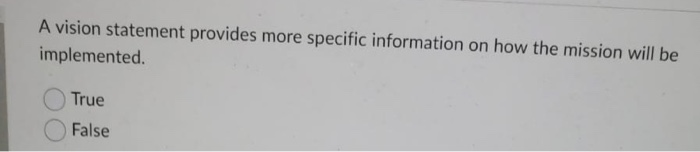 A vision statement provides more specific