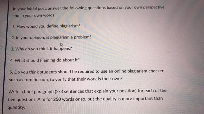 please answer this In your initial post, answer