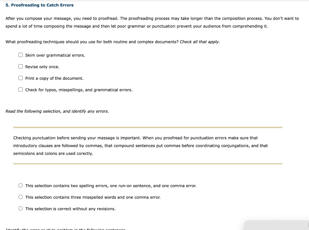 5. Proofreading to Catch Errors After you compose