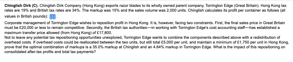 Chinglish Dirk (C). Chinglish Dirk Company (Hong