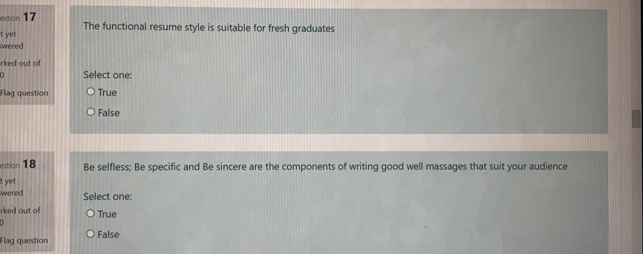 estion 17 The functional resume style is suitable