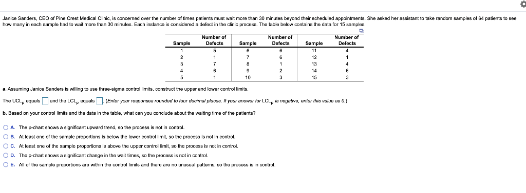 take random samples of 64 patients to see Janice