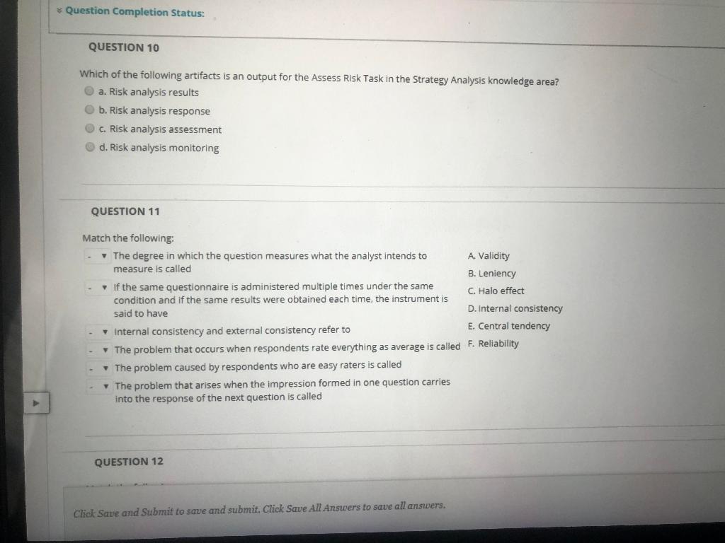 Question Completion Status: QUESTION 10 Which of