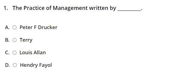 1. The Practice of Management written by A. O