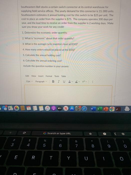 Southeastern Bell stocks a certain switch