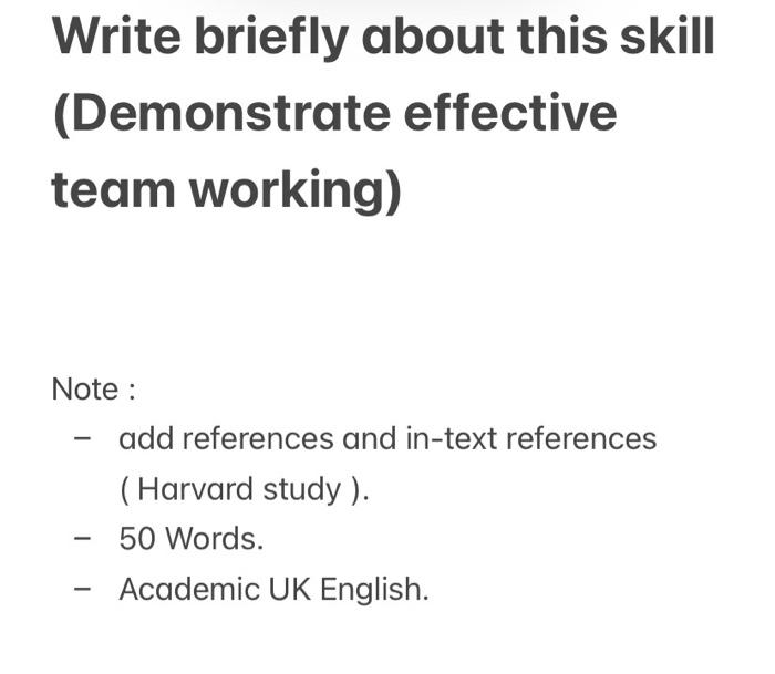 Write briefly about this skill (Demonstrate