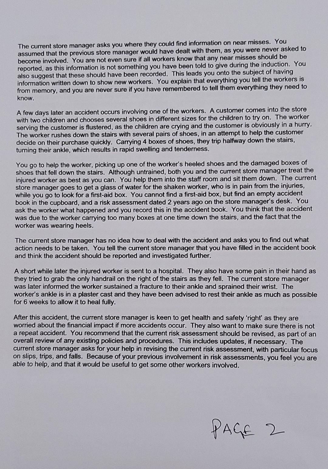 SCENARIO You are a full-time worker at a busy