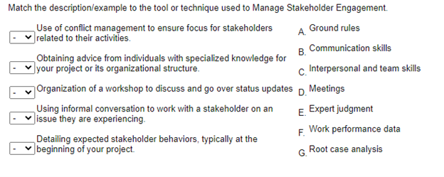 v Match the description/example to the tool or