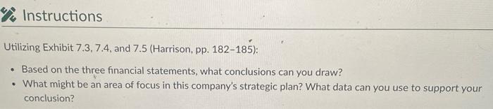 Instructions Utilizing Exhibit 7.3.7.4, and 7.5