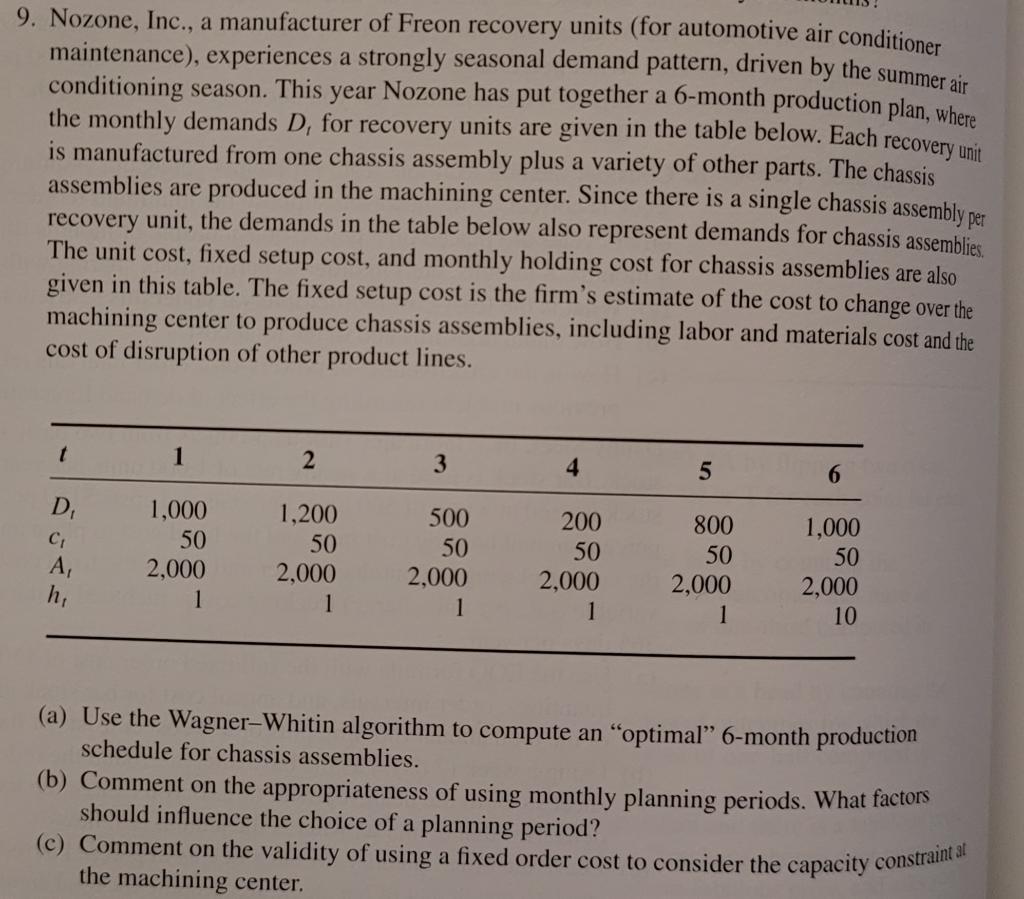 Rework problem 9 from your textbook and make the