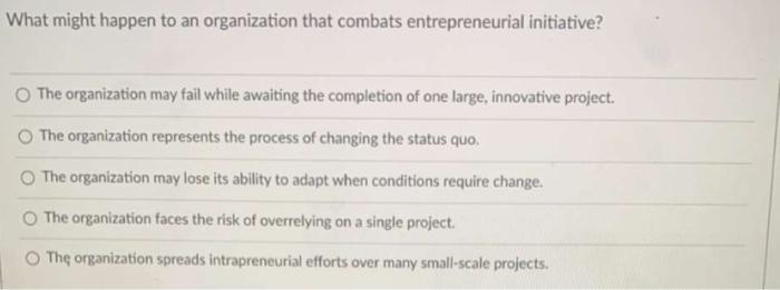 What might happen to an organization that combats