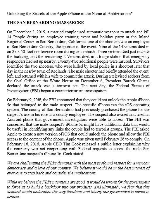 PROVIDE CASE SUMMARY THANK YOU SO MUCH Unlocking